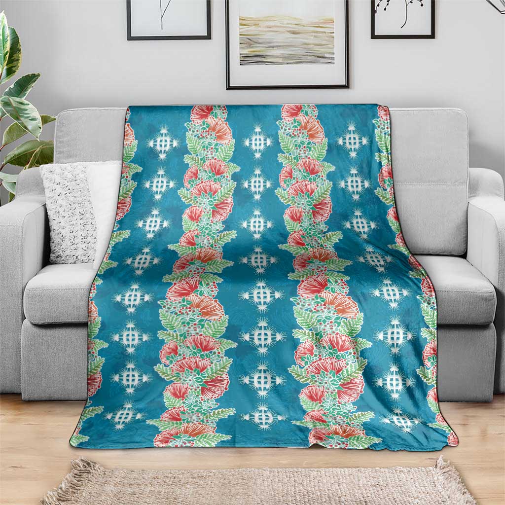 Hawaii Ohia Lehua Blanket Tropical Vibes Teal LT05 - Polynesian Pride
