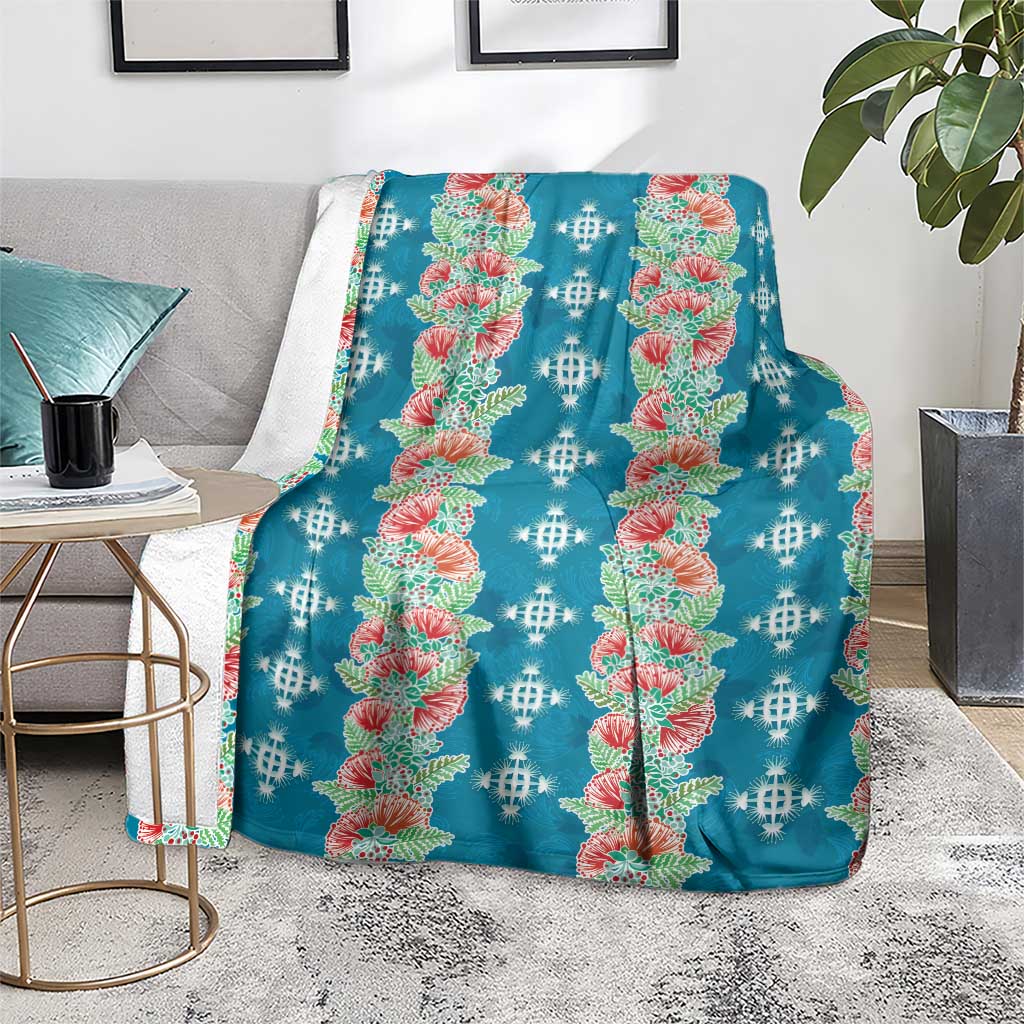 Hawaii Ohia Lehua Blanket Tropical Vibes Teal LT05 - Polynesian Pride