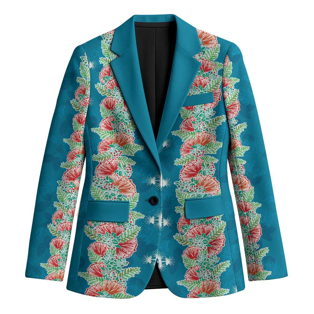 Hawaii Ohia Lehua Blazer Tropical Vibes Teal LT05 Unisex Teal - Polynesian Pride