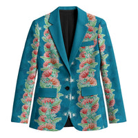 Hawaii Ohia Lehua Blazer Tropical Vibes Teal LT05 Unisex Teal - Polynesian Pride