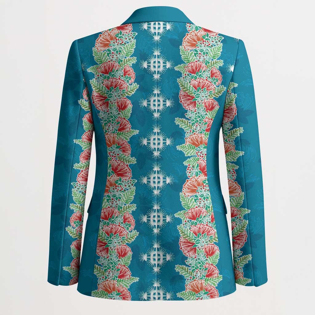 Hawaii Ohia Lehua Blazer Tropical Vibes Teal LT05 - Polynesian Pride