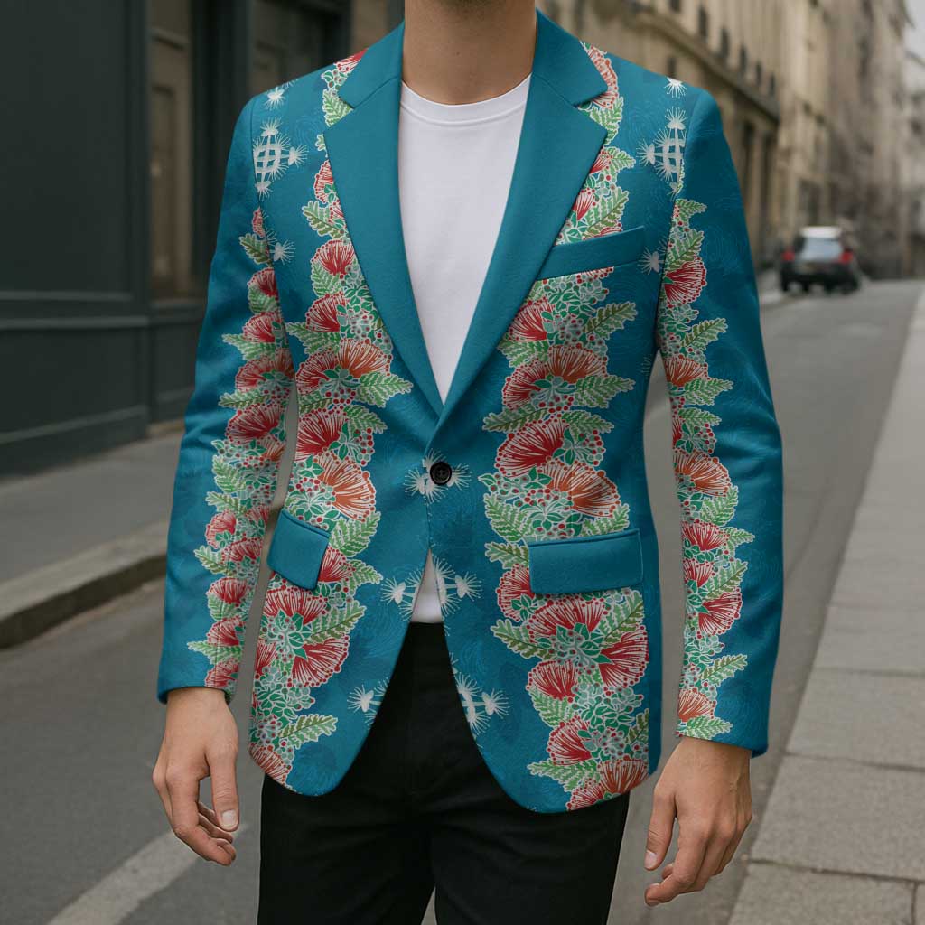 Hawaii Ohia Lehua Blazer Tropical Vibes Teal LT05 - Polynesian Pride