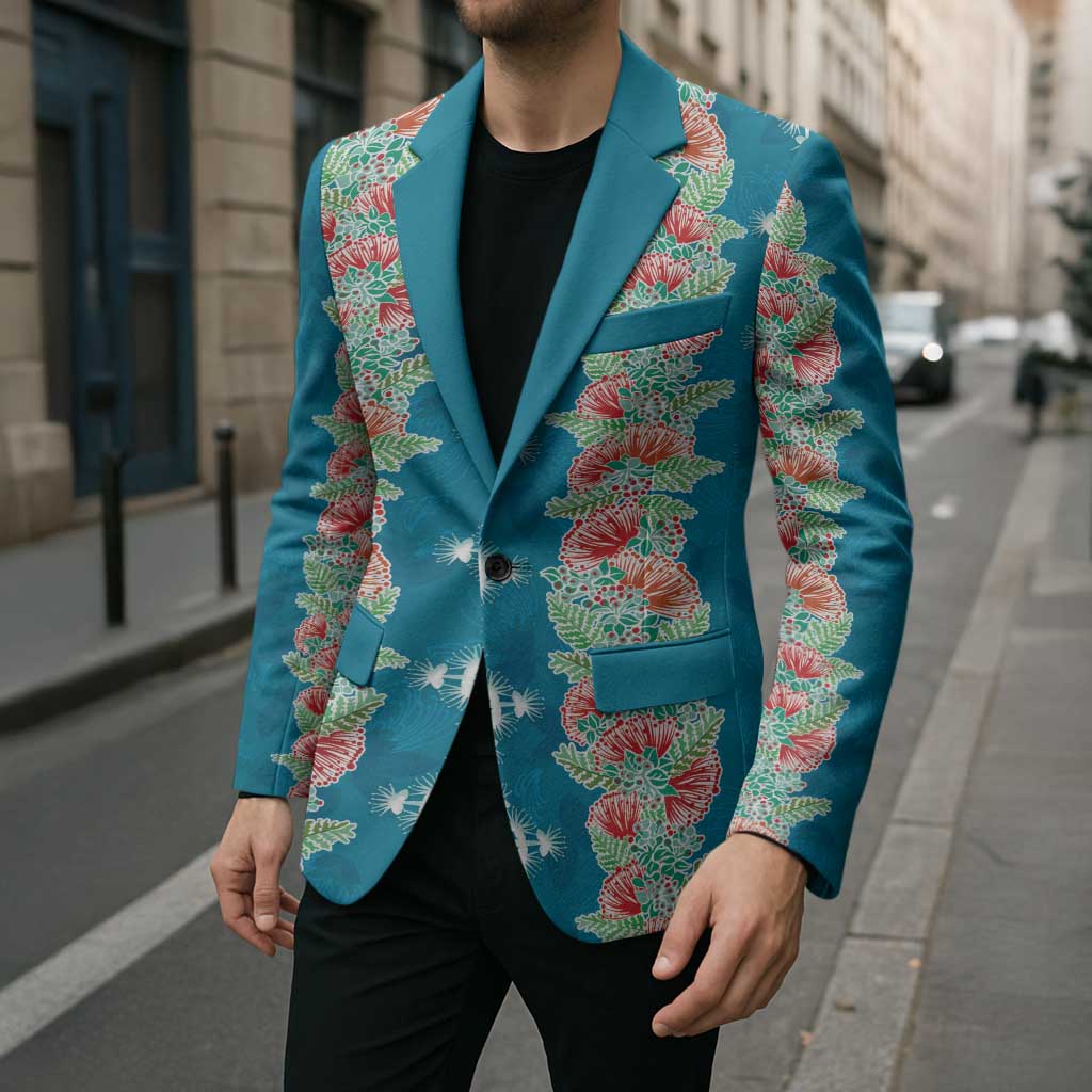 Hawaii Ohia Lehua Blazer Tropical Vibes Teal LT05 - Polynesian Pride
