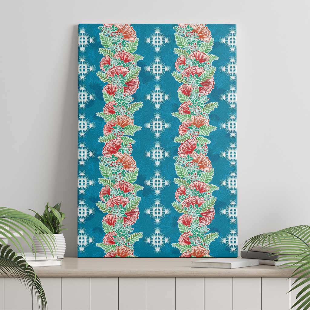Hawaii Ohia Lehua Canvas Wall Art Tropical Vibes Teal LT05 - Polynesian Pride