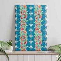 Hawaii Ohia Lehua Canvas Wall Art Tropical Vibes Teal LT05 - Polynesian Pride