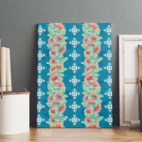 Hawaii Ohia Lehua Canvas Wall Art Tropical Vibes Teal LT05 - Polynesian Pride