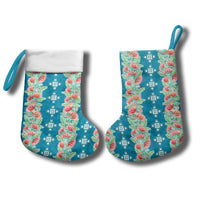 Hawaii Ohia Lehua Christmas Stocking Tropical Vibes Teal