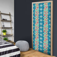 Hawaii Ohia Lehua Door Cover Tropical Vibes Teal LT05 - Polynesian Pride