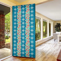 Hawaii Ohia Lehua Door Cover Tropical Vibes Teal LT05 - Polynesian Pride