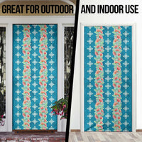 Hawaii Ohia Lehua Door Cover Tropical Vibes Teal LT05 - Polynesian Pride