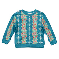 Hawaii Ohia Lehua Kid Ugly Christmas Sweater Tropical Vibes Teal LT05 Kid Teal - Polynesian Pride