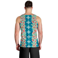 Hawaii Ohia Lehua Men Tank Top Tropical Vibes Teal LT05 - Polynesian Pride