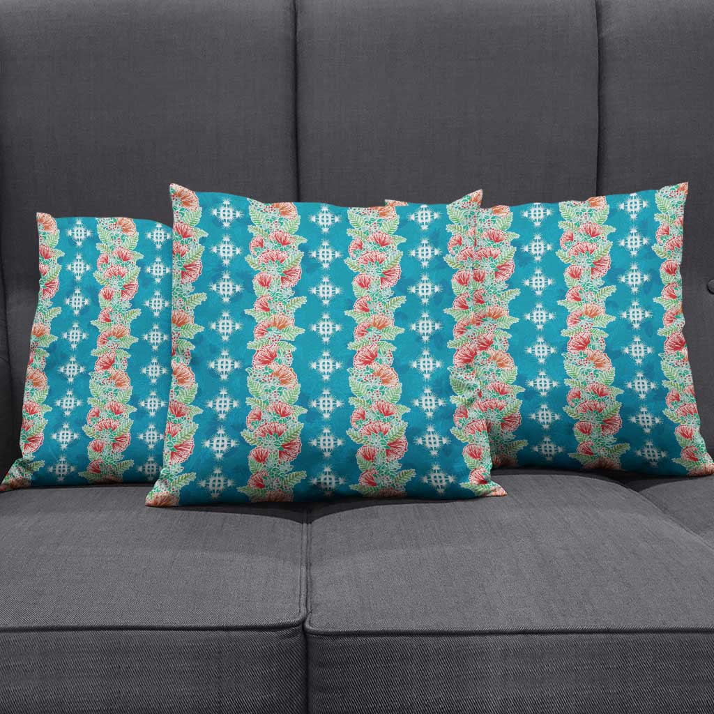 Hawaii Ohia Lehua Pillow Cover Tropical Vibes Teal LT05 - Polynesian Pride