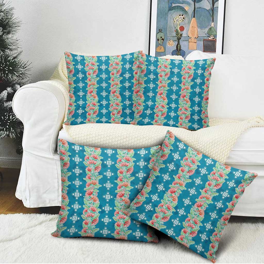 Hawaii Ohia Lehua Pillow Cover Tropical Vibes Teal LT05 - Polynesian Pride