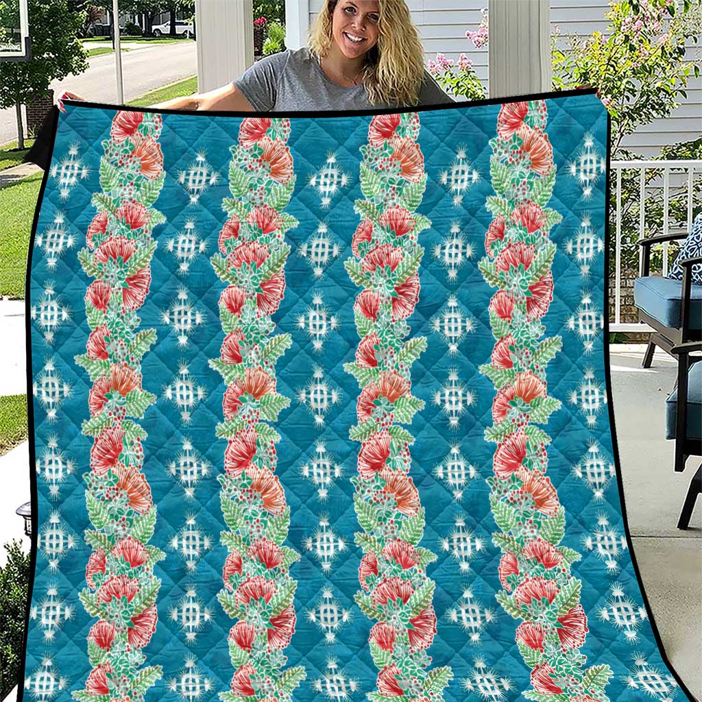 Hawaii Ohia Lehua Quilt Tropical Vibes Teal LT05 Teal - Polynesian Pride