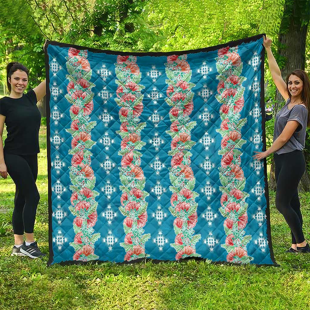 Hawaii Ohia Lehua Quilt Tropical Vibes Teal LT05 - Polynesian Pride
