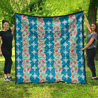 Hawaii Ohia Lehua Quilt Tropical Vibes Teal LT05 - Polynesian Pride