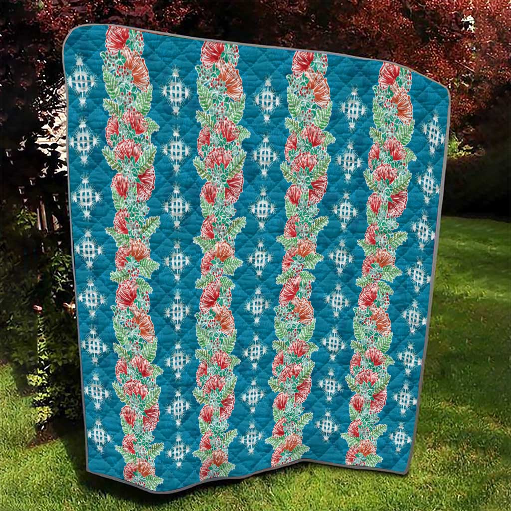 Hawaii Ohia Lehua Quilt Tropical Vibes Teal LT05 - Polynesian Pride