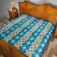 Hawaii Ohia Lehua Quilt Tropical Vibes Teal LT05 - Polynesian Pride