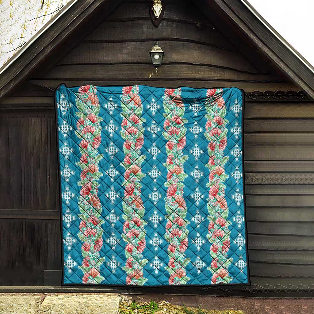 Hawaii Ohia Lehua Quilt Tropical Vibes Teal LT05 - Polynesian Pride