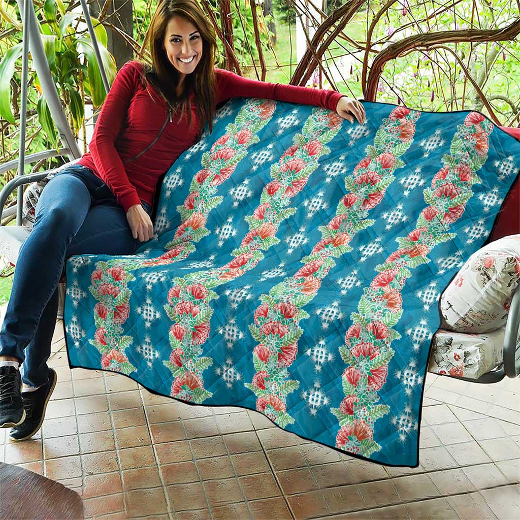 Hawaii Ohia Lehua Quilt Tropical Vibes Teal LT05 - Polynesian Pride