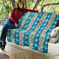 Hawaii Ohia Lehua Quilt Tropical Vibes Teal LT05 - Polynesian Pride
