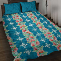 Hawaii Ohia Lehua Quilt Bed Set Tropical Vibes Teal LT05 Teal - Polynesian Pride