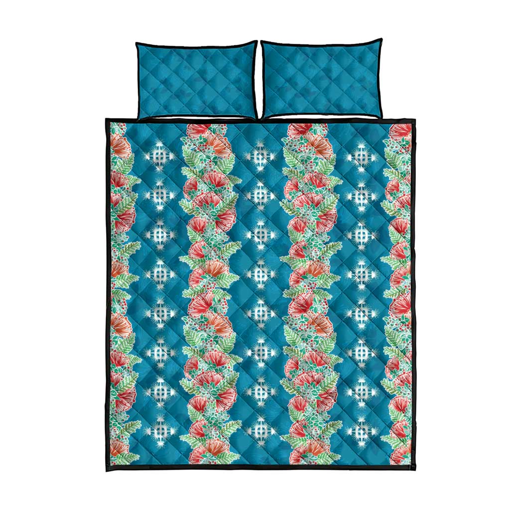 Hawaii Ohia Lehua Quilt Bed Set Tropical Vibes Teal LT05 - Polynesian Pride
