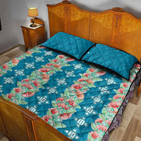 Hawaii Ohia Lehua Quilt Bed Set Tropical Vibes Teal LT05 - Polynesian Pride