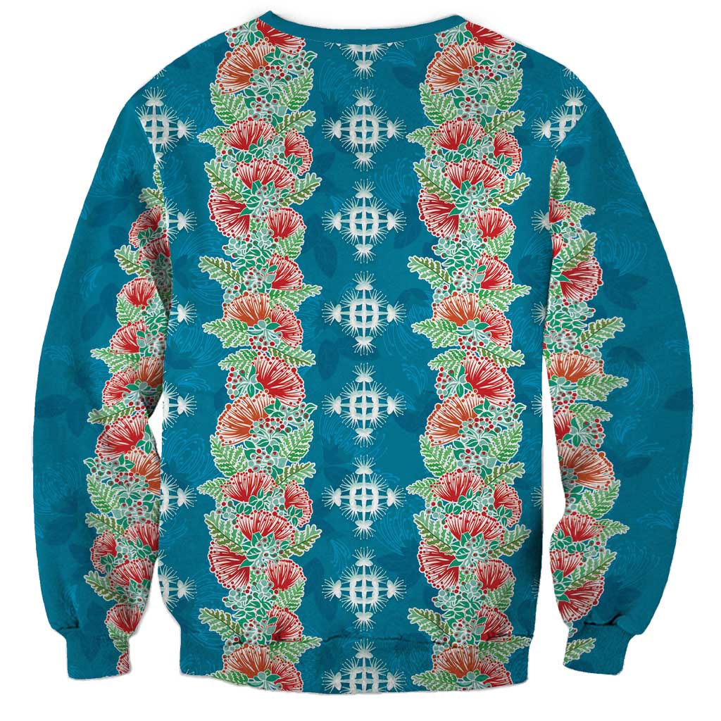 Hawaii Ohia Lehua Sweatshirt Tropical Vibes Teal LT05 - Polynesian Pride