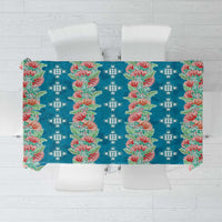 Hawaii Ohia Lehua Tablecloth Tropical Vibes Teal LT05 Teal - Polynesian Pride