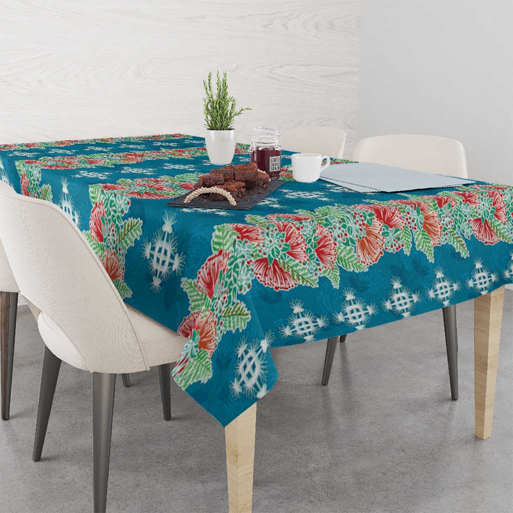 Hawaii Ohia Lehua Tablecloth Tropical Vibes Teal LT05 - Polynesian Pride