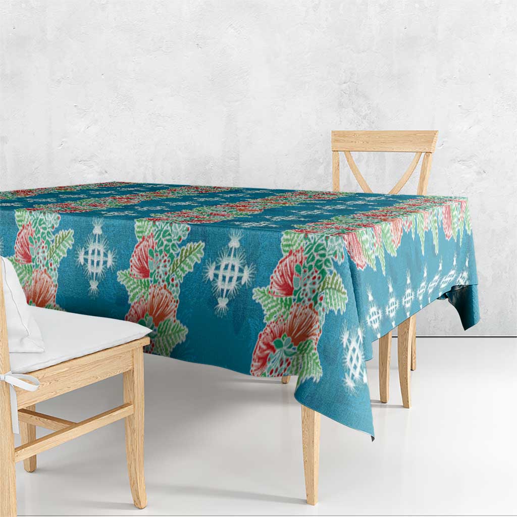 Hawaii Ohia Lehua Tablecloth Tropical Vibes Teal LT05 - Polynesian Pride
