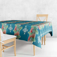 Hawaii Ohia Lehua Tablecloth Tropical Vibes Teal LT05 - Polynesian Pride