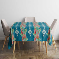 Hawaii Ohia Lehua Tablecloth Tropical Vibes Teal LT05 - Polynesian Pride