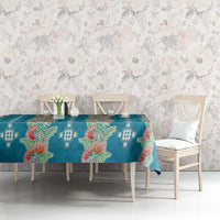 Hawaii Ohia Lehua Tablecloth Tropical Vibes Teal LT05 - Polynesian Pride