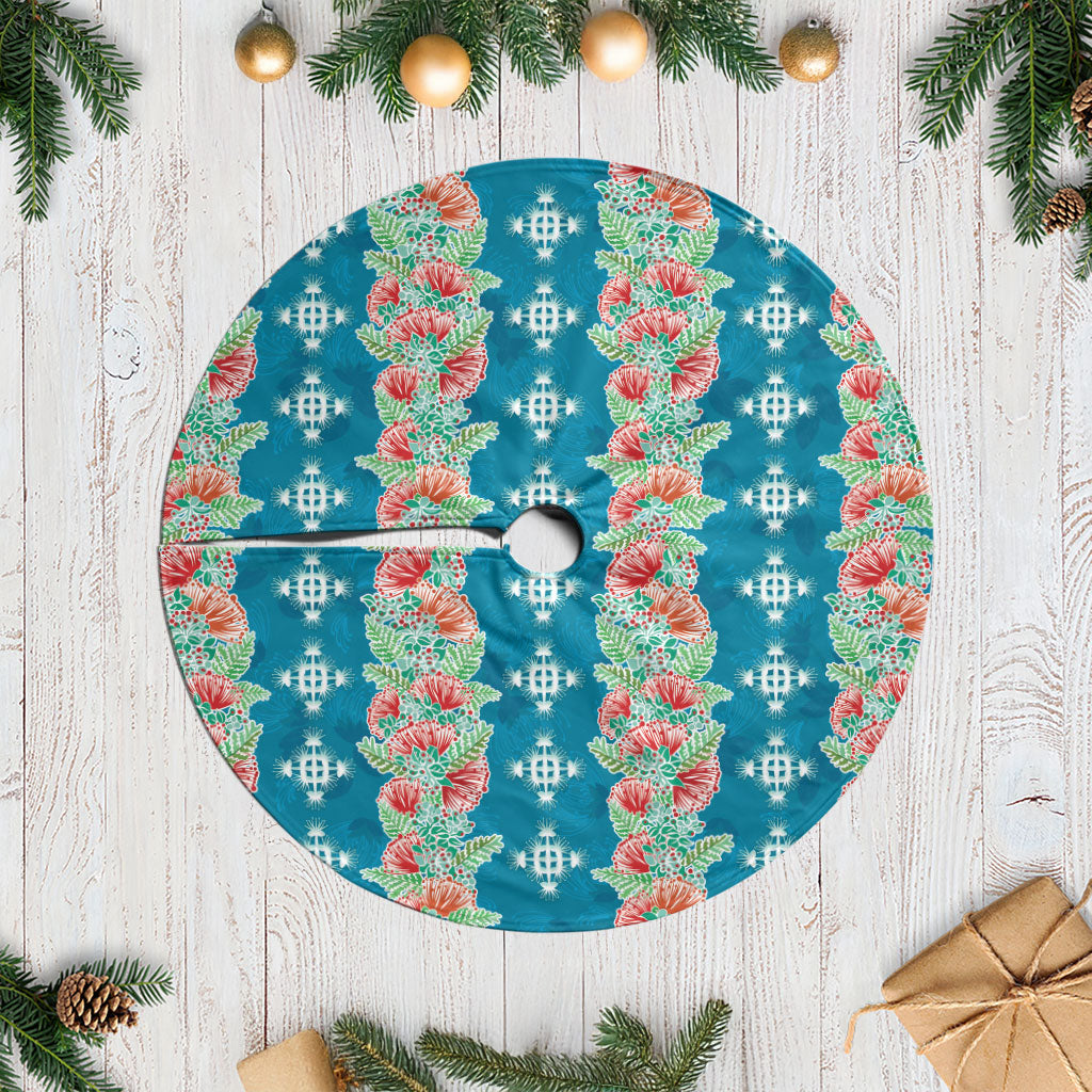 Hawaii Ohia Lehua Tree Skirt Tropical Vibes Teal