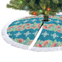 Hawaii Ohia Lehua Tree Skirt Tropical Vibes Teal
