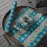 Hawaii Ohia Lehua Wrapping Paper Tropical Vibes Teal LT05 - Polynesian Pride