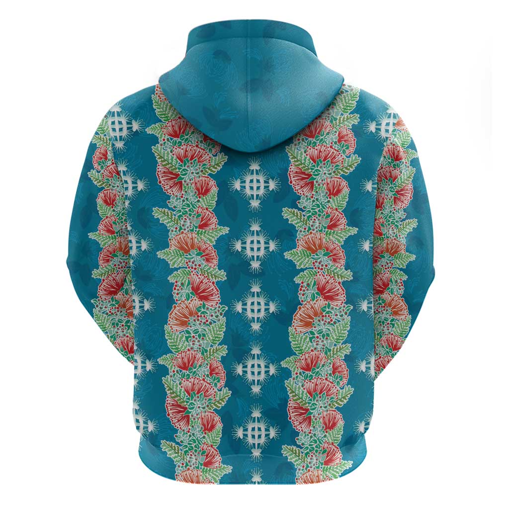 Hawaii Ohia Lehua Zip Hoodie Tropical Vibes Teal LT05 - Polynesian Pride
