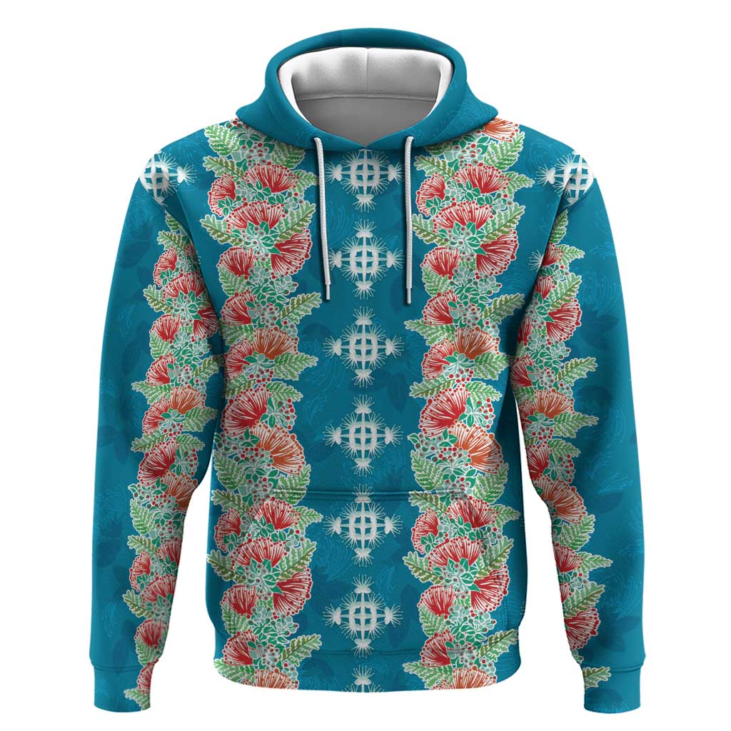 Hawaii Ohia Lehua Zip Hoodie Tropical Vibes Teal LT05 Pullover Hoodie Teal - Polynesian Pride
