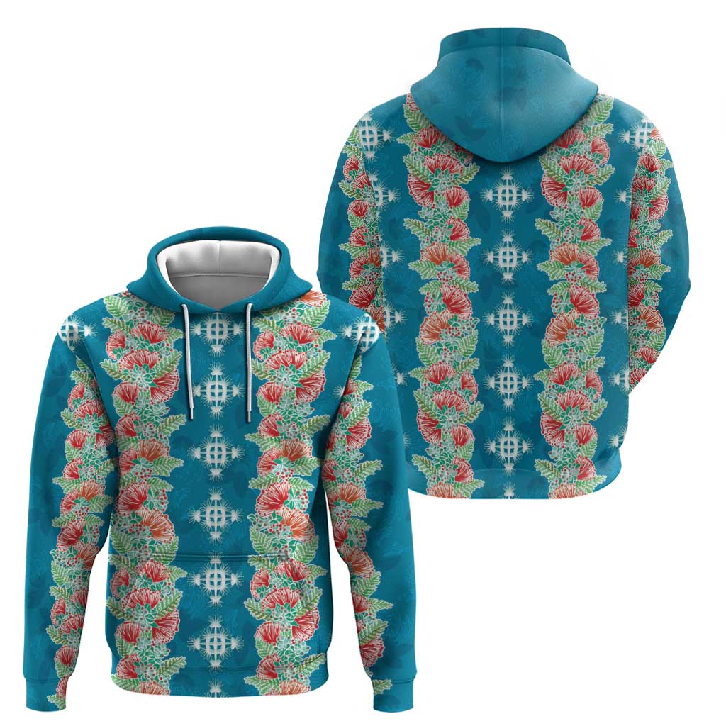 Hawaii Ohia Lehua Zip Hoodie Tropical Vibes Teal LT05 - Polynesian Pride