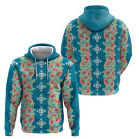 Hawaii Ohia Lehua Zip Hoodie Tropical Vibes Teal LT05 - Polynesian Pride
