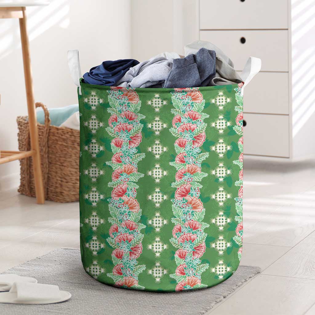 Hawaii Ohia Lehua Laundry Basket Tropical Vibes Green LT05 Green - Polynesian Pride