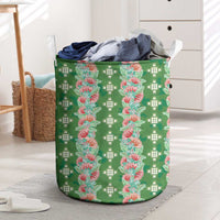 Hawaii Ohia Lehua Laundry Basket Tropical Vibes Green LT05 Green - Polynesian Pride