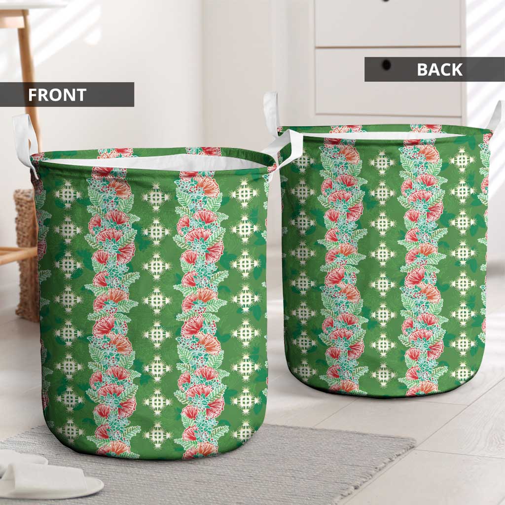 Hawaii Ohia Lehua Laundry Basket Tropical Vibes Green LT05 - Polynesian Pride