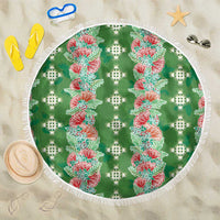 Hawaii Ohia Lehua Beach Blanket Tropical Vibes Green LT05 One Size 150cm Green - Polynesian Pride