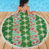 Hawaii Ohia Lehua Beach Blanket Tropical Vibes Green LT05 - Polynesian Pride