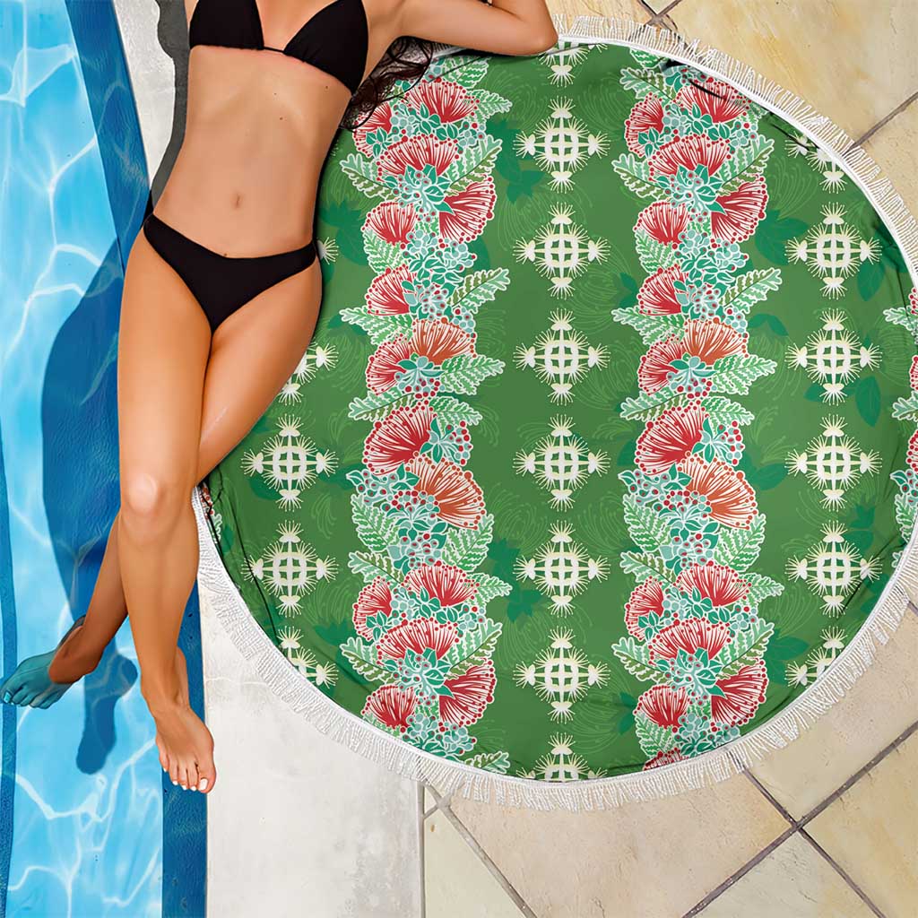 Hawaii Ohia Lehua Beach Blanket Tropical Vibes Green LT05 - Polynesian Pride