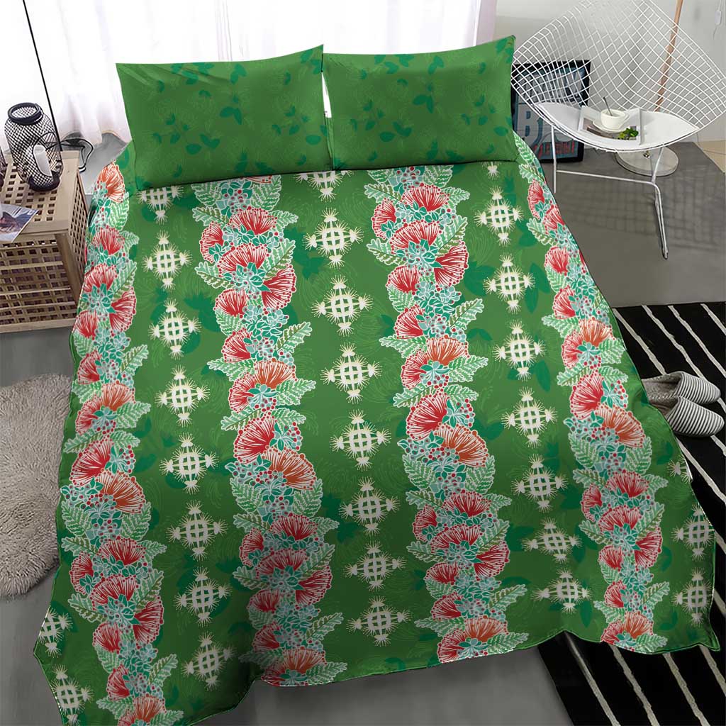 Hawaii Ohia Lehua Bedding Set Tropical Vibes Green LT05 - Polynesian Pride